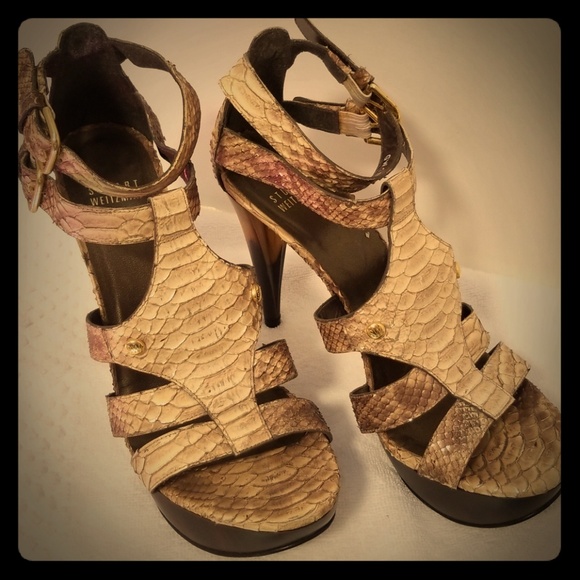 Stuart Weitzman Python Sandals - Picture 3 of 8